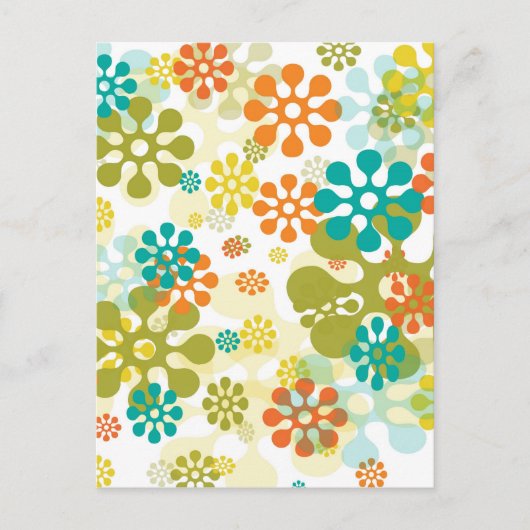 花ポップ・アートの葉書 ポストカード (正面)
