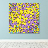 花ポップ・アートの キャンバスプリント (インサイチュ (ウッドフロア))