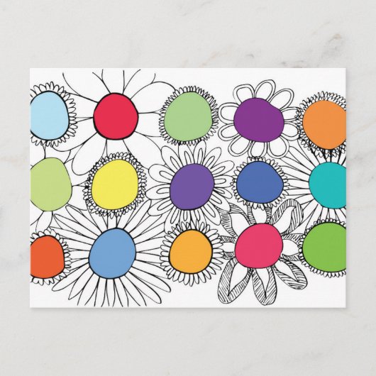 花ポップ・アートの ポストカード (正面)