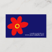 花ポップ・アートの – 濃い青 名刺 (裏面)