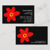 花ポップ・アートの – 黒 名刺 (正面/裏面)