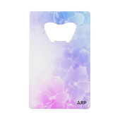 花マクロエレガントフォトピンクラベンダー クレジットカード栓抜き (正面)