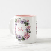 花マグカップのモノグラーム ツートーンマグカップ (正面左)