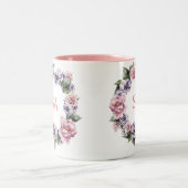 花マグカップのモノグラーム ツートーンマグカップ (中央)