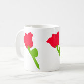 花マグカップ赤い花 コーヒーマグカップ (正面左)
