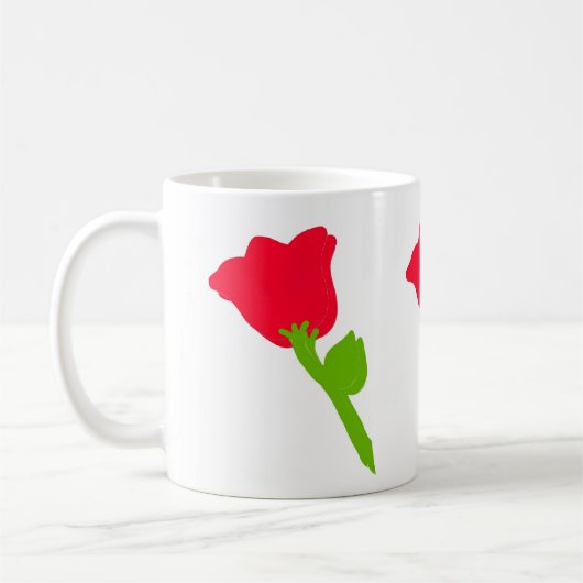花マグカップ赤い花 コーヒーマグカップ (左)