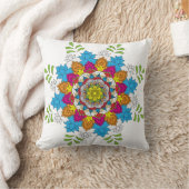 花マンダラ。ヴィンテージ装飾要素織江 クッション (ブランケット)