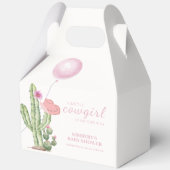 花ミニマルサボテン風船女性のカーボーイベビーシャワー フェイバーボックス (正面)