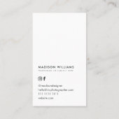 花ミニマルスタイリッシュトレンディーモダンビジネスカー 名刺 (裏面)