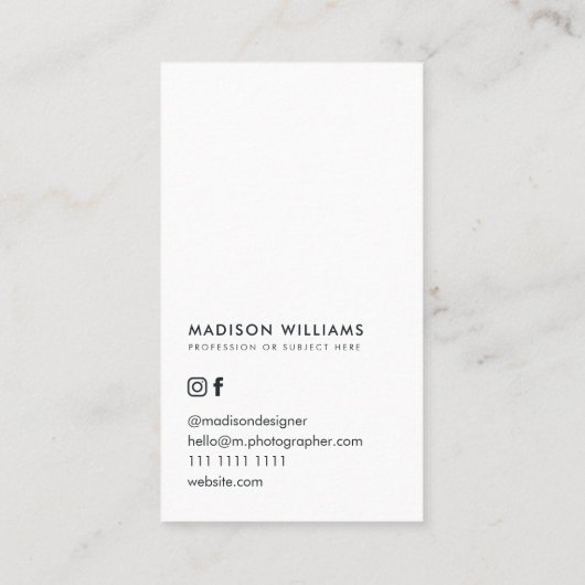 花ミニマルスタイリッシュトレンディーモダンビジネスカー 名刺 (裏面)