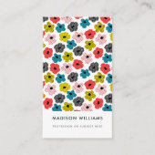 花ミニマルスタイリッシュトレンディーモダンビジネスカー 名刺 (正面)