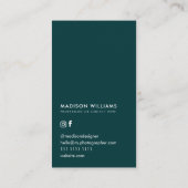 花ミニマルスタイリッシュトレンディーモダンビジネスカー 名刺 (裏面)