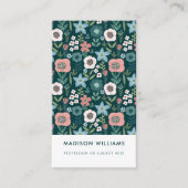 花ミニマルスタイリッシュトレンディーモダンビジネスカー 名刺 (正面)