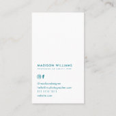 花ミニマルスタイリッシュトレンディーモダンビジネスカー 名刺 (裏面)