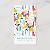 花ミニマルスタイリッシュトレンディーモダンビジネスカー 名刺 (正面)