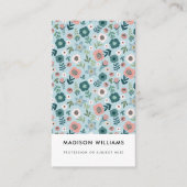 花ミニマルスタイリッシュトレンディーモダンビジネスカー 名刺 (正面)