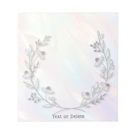 花ミニマルメモ帳 ノートパッド (正面)