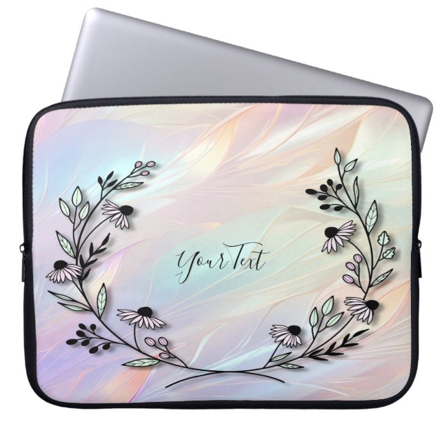 花ミニマルラップトップスリーブ ラップトップスリーブ (正面)