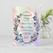 花ミニマル婚約招待状 招待状 (スタンド正面)