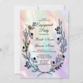 花ミニマル婚約招待状 招待状