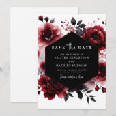 花ミニマル紅赤結婚色 セーブザデート (正面/裏面)