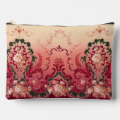 花メダリオンフローラ花束が葉状に入る アクセサリーポーチ (正面)