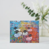 花メリーの羊はがき ポストカード (スタンド正面)