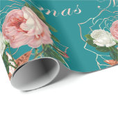 花メリーエレガントクリスマスバラ金ゴールドグリッター ラッピングペーパー (ロールコーナー)