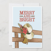 花メリー付き明るいカウボーイハットのクリスマス シーズンカード (正面)