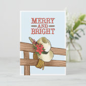花メリー付き明るいカウボーイハットのクリスマス シーズンカード (スタンド正面)