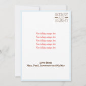 花メリー付き明るいカウボーイハットのクリスマス シーズンカード (裏面)