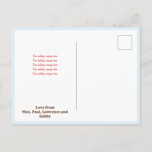 花メリー付き明るいカウボーイハットのクリスマス 案内ポストカード (裏面)