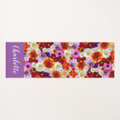 花モザイクパーソナライズされたヨガマット ヨガマット (正面(横))