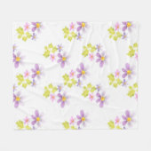 花モザイク2 フリースブランケット (正面(横))