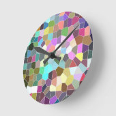 花モザイク ラウンド壁時計 (傾斜)