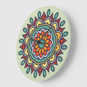 花モザイク ラージ壁時計 (傾斜)