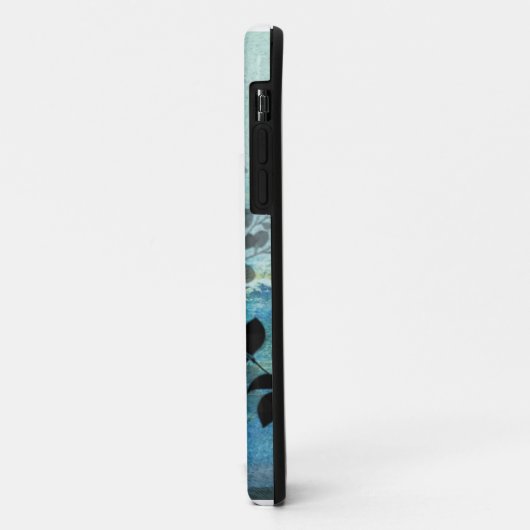 花モダンが夢のような青い背景 Case-Mate iPhoneケース (裏面/左)