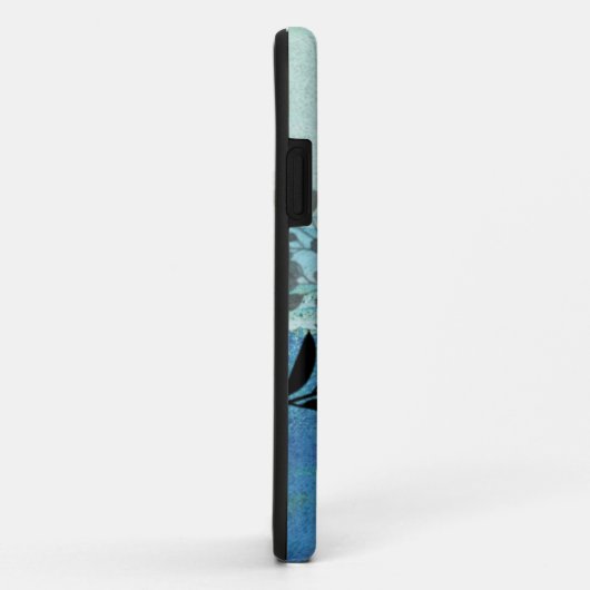 花モダンが夢のような青い背景 Case-Mate iPhoneケース (裏面/右)