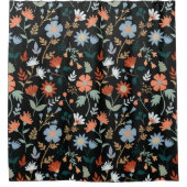 花モダンと葉花 シャワーカーテン (正面)