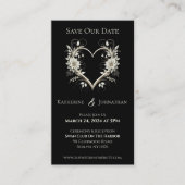 花モダンにハートを添え 名刺 (正面)