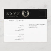 花モダンにハート-RSVP-結婚s – の ポストカード (裏面)