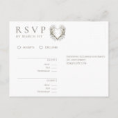 花モダンにハート-RSVP-結婚s – の ポストカード (裏面)