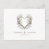 花モダンにハート-RSVP-結婚s – の ポストカード (正面)