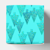 花モダンのクリスマスツリー – アクア&孔雀 フェイバーボックス (上部)