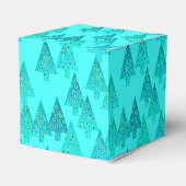 花モダンのクリスマスツリー – アクア&孔雀 フェイバーボックス (裏面サイド)