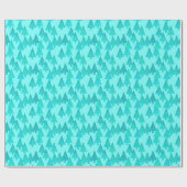 花モダンのクリスマスツリー – アクア&孔雀 ラッピングペーパー (フラット)