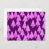 花モダンのクリスマスツリー – アメジスト紫 シーズンポストカード (正面/裏面)