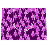 花モダンのクリスマスツリー、アメジスト紫 ラージペーパーバッグ (正面)