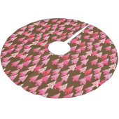 花モダンのクリスマスツリー – サンゴと茶色 ブラッシュドポリエステルツリースカート (アングル)