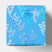 花モダンのクリスマスツリー – スカイブルー フェイバーボックス (上部)